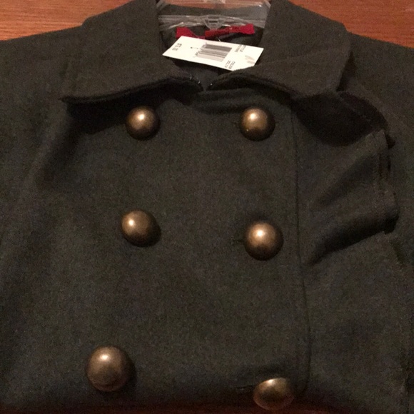 CoffeeShop Dark Green Coat, size Large - Picture 3 of 5